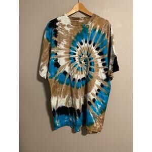 Vintage Sundog Mens Shirt 2XL Tie Dye Spiral Single Stitch Hippie Boho 90s READ